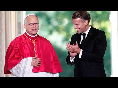 Emmanuel Macron and Pope Leo XIV set out clashing world views at first meeting in France