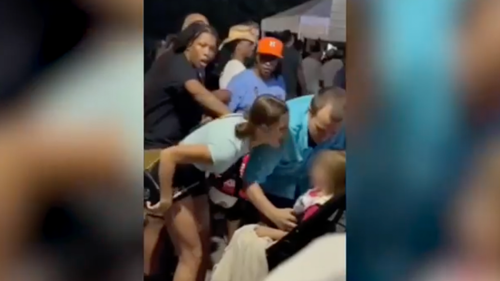 Apparent Harris rallygoer screams at baby in stroller in shocking viral video