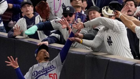 Yankees fans try to rip glove off Mookie Betts’ hand, pry ball out