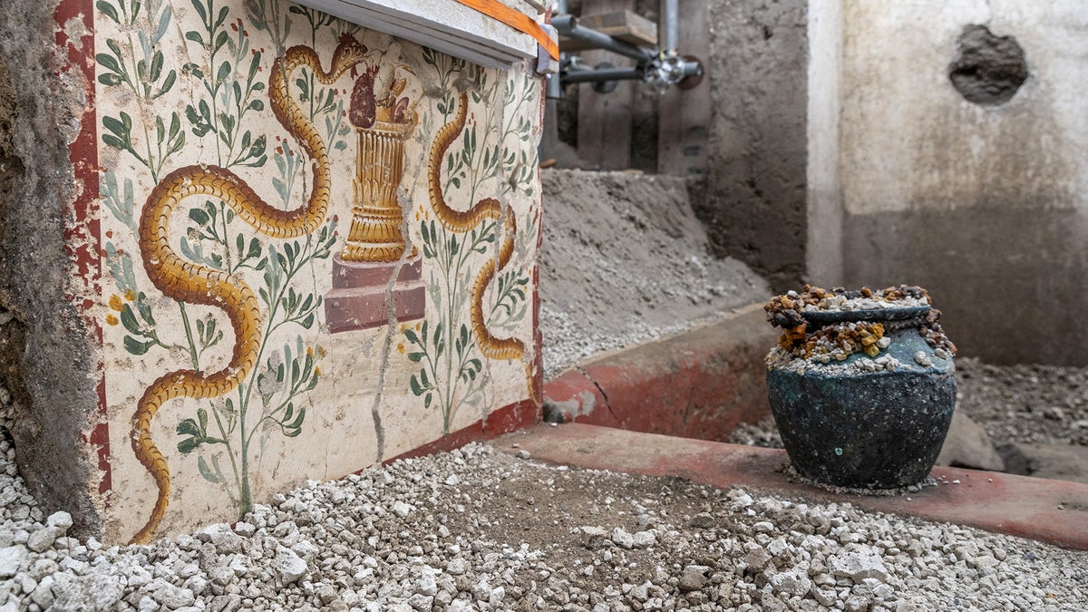 Ancient Pompeii site uncovers tiny house with exquisite frescoes in Italy