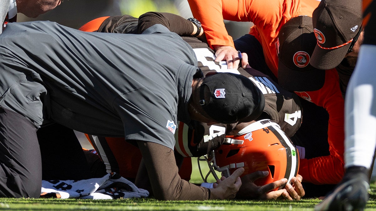 Deshaun Watson down on the field