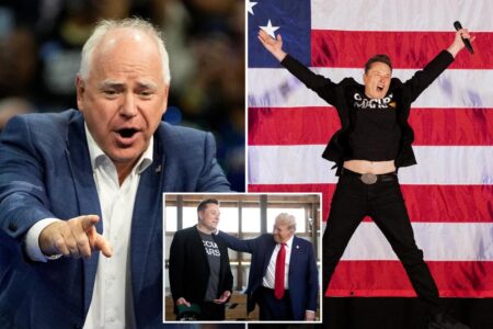 Tim Walz slams Elon Musk as a ‘dips—‘ during rally with Obama in Wisconsin