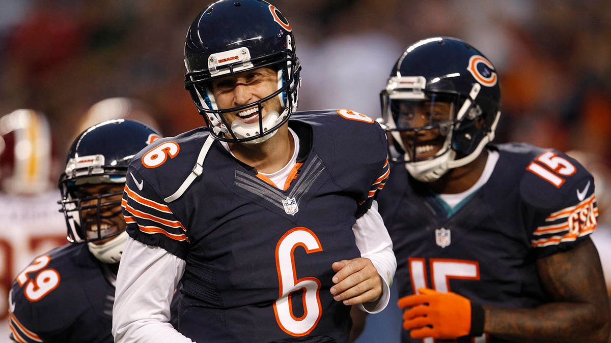 Chicago Bears players celebrate