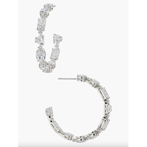 Nadri Cora Cubic Zirconia Inside Out Hoop Earrings