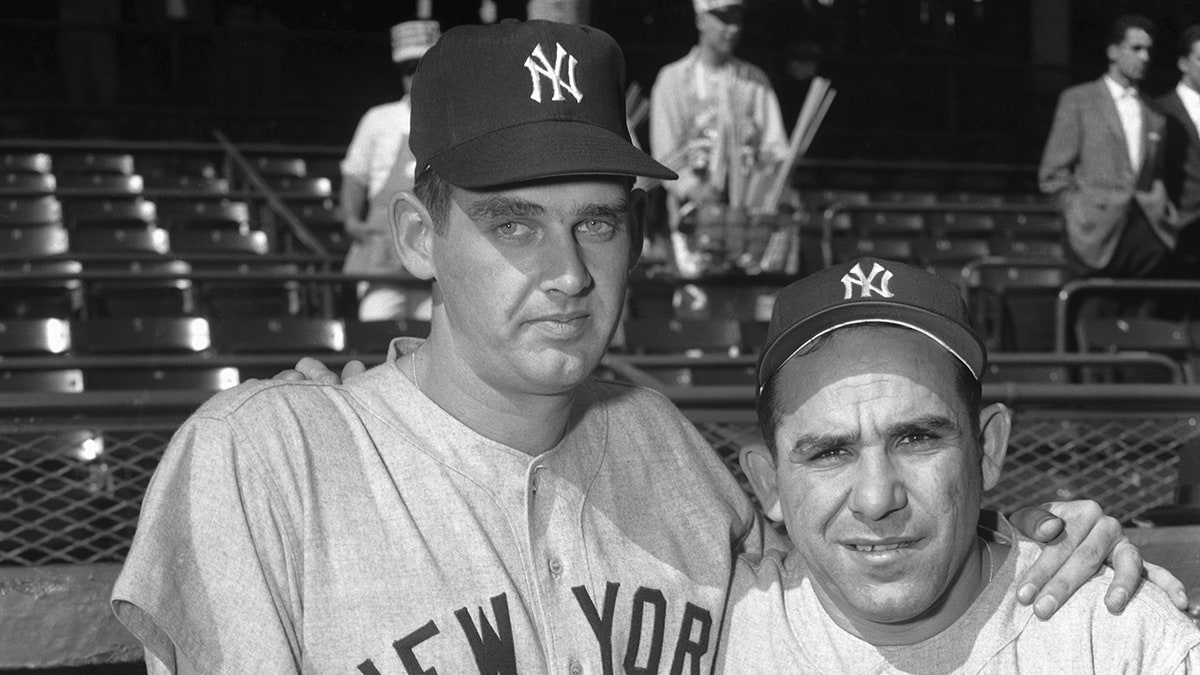 Don Larsen and Yogi Berra pose for picture