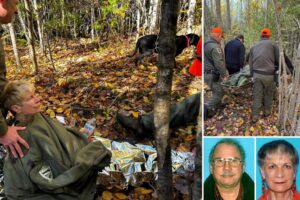 Missing hiker, 72, found near her dead husband’s body in Maine woods kept alive after dog slept on her chest