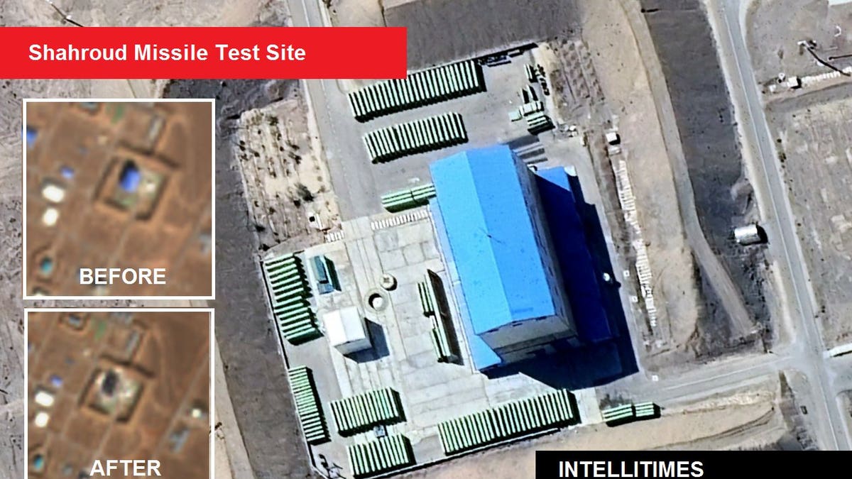 A satellite image showing Shahroud Missile Test site reportedly hit by Israel during its weekend attack on Iran.