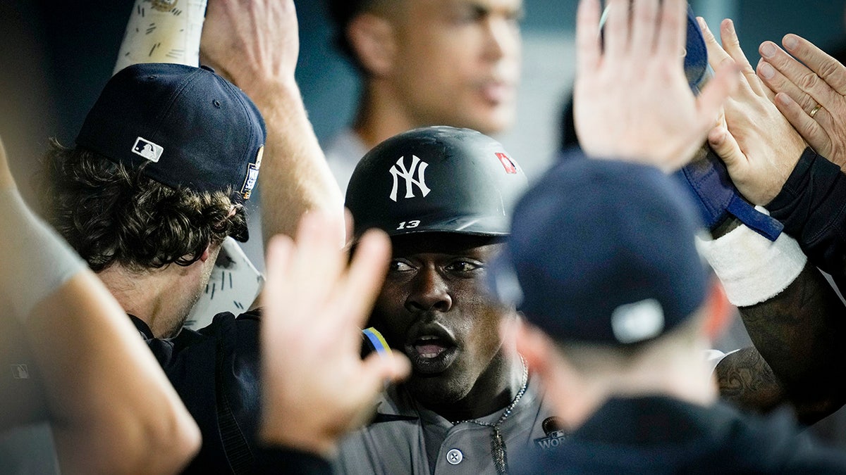 Jazz Chisholm in the dugout