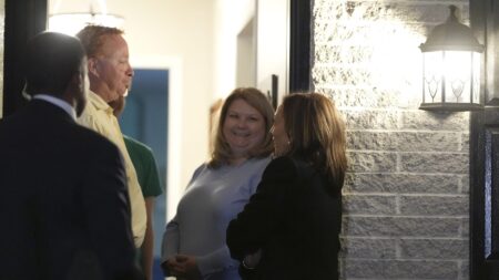 Harris greets Pennsylvania family on porch, suggests staging ‘door knock’