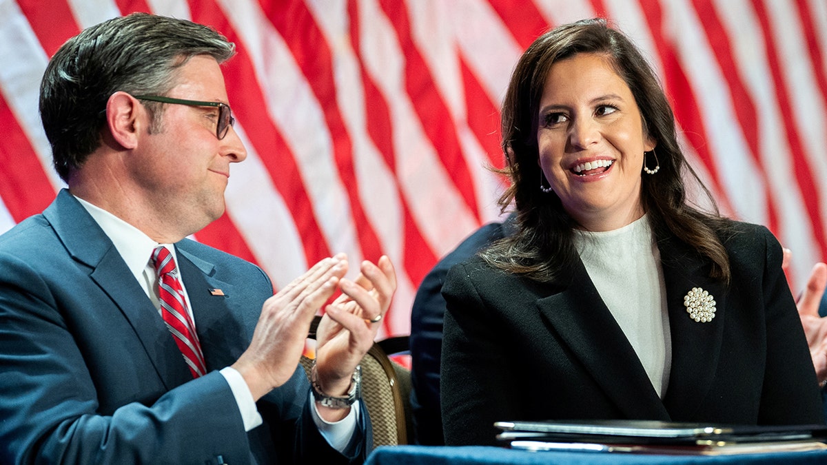 House Speaker Mike Johnson and Rep. Elise Stefanik