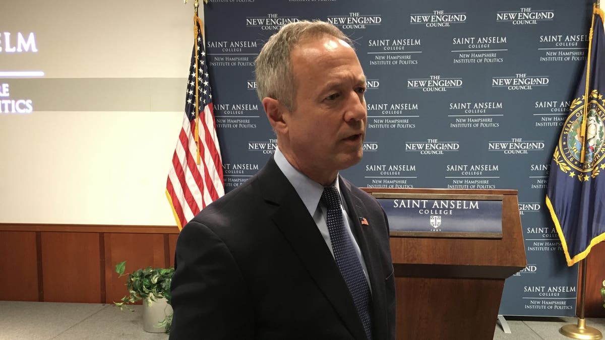 Former Maryland Gov. Martin O'Malley speaks at the New Hampshire Institute of Politics on April 24, 2018 in Manchester, New Hampshire.