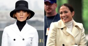 Jennifer Lopez Pays Homage to Her Famously Chic ‘Maid in Manhattan’ Style With White Coat