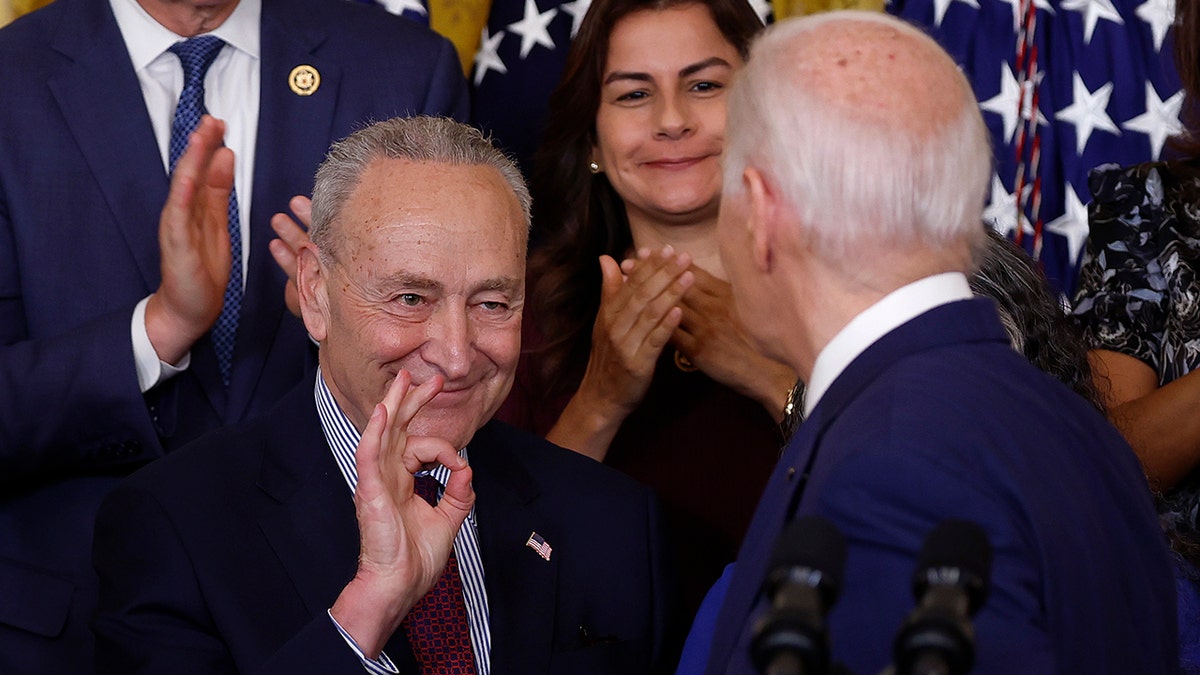 Chuck Schumer and President Biden