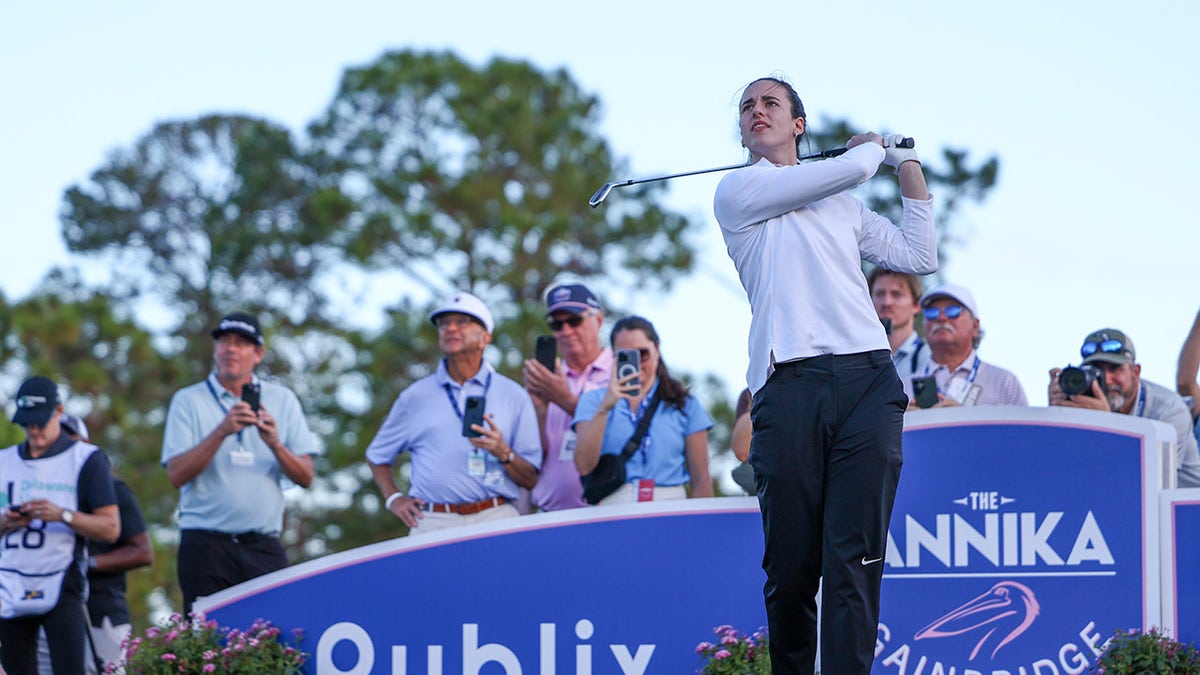 Caitlin Clark tees off