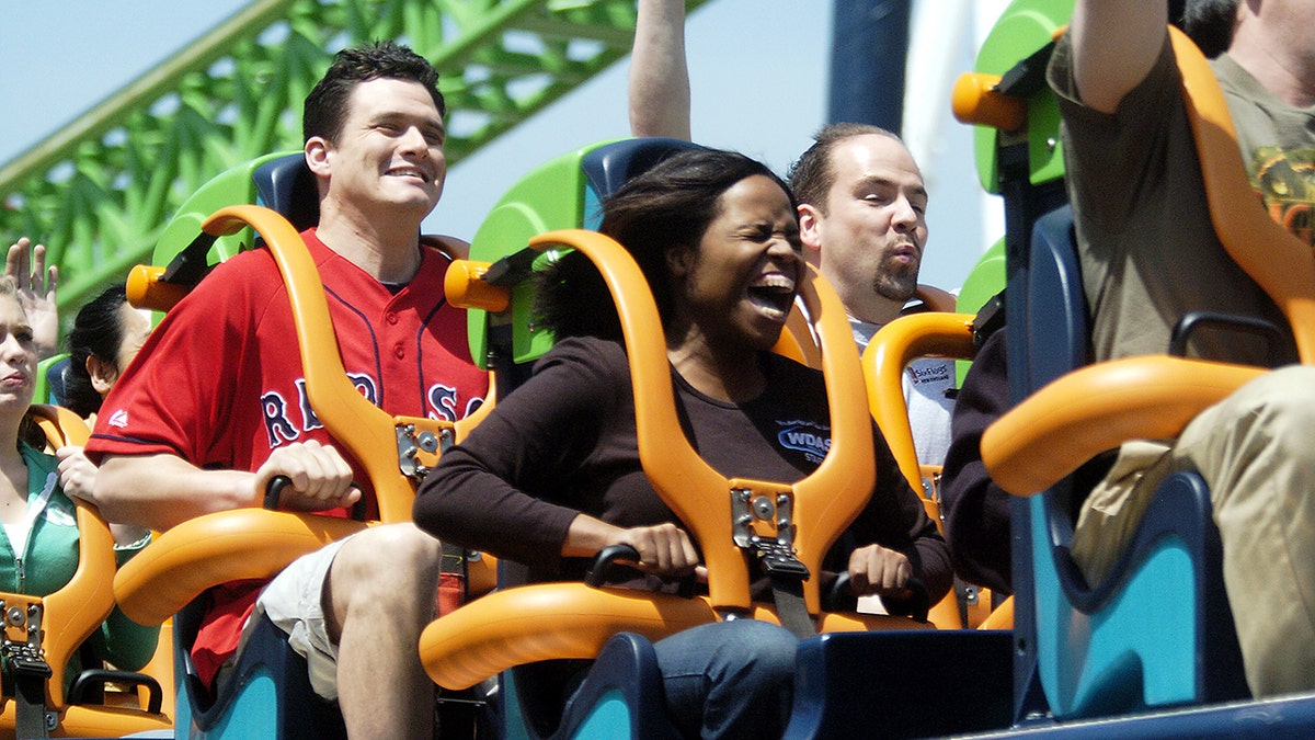 People riding Kingda Ka at Six Flags in New Jersey 