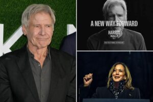 ‘Indiana Jones’ star Harrison Ford becomes latest A-lister to endorse Kamala Harris