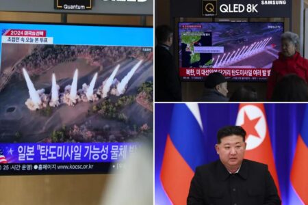 North Korea fires barrage of missiles into the sea before US election