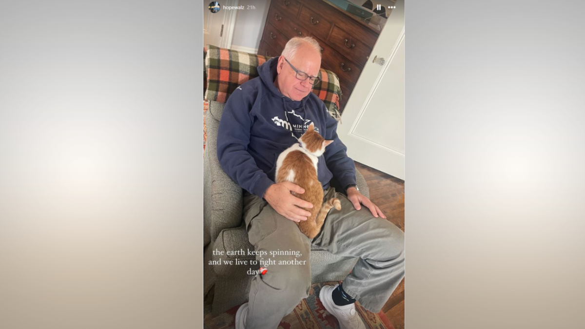 Minnesota Gov. Tim Walz with cat