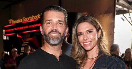 Donald Trump Jr. and Girlfriend Bettina Anderson Pose Together at Pre-Super Bowl Party