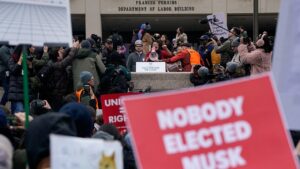 Protests erupt around the country against the new Trump administration’s policies