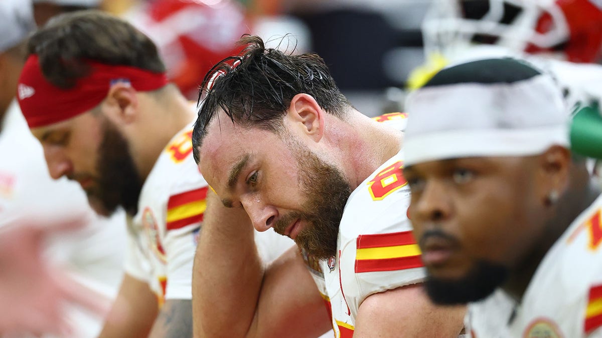 Travis Kelce on bench