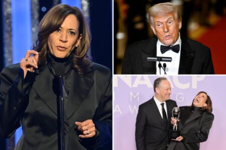 Kamala Harris snipes at Trump and Elon Musk in NAACP Image Awards speech: ‘Shadows gathering over our democracy’