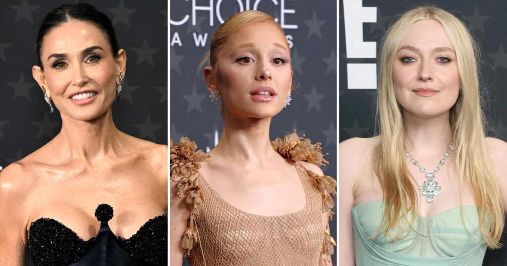 Demi Moore, Ariana Grande and Dakota Fanning Nail Corset Style at Critics Choice 2025 Red Carpet