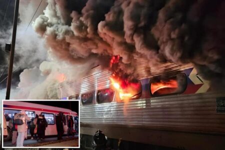 Hundreds of passengers flee Pennsylvania SEPTA train as it bursts into flames 