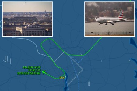 American Airlines flight aborts landing at DC’s Reagan airport in near-miss with departing plane in latest aviation mishap