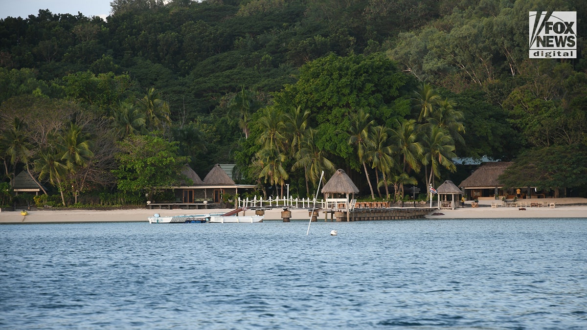 View from the ocean of the tropical resort in Fiji where Bradley Dawson murdered his wife, Christie Chen on their honeymoon.