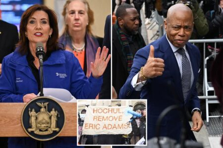 Hochul won’t call on Mayor Adams to resign — yet — but wants to increase oversight, source says