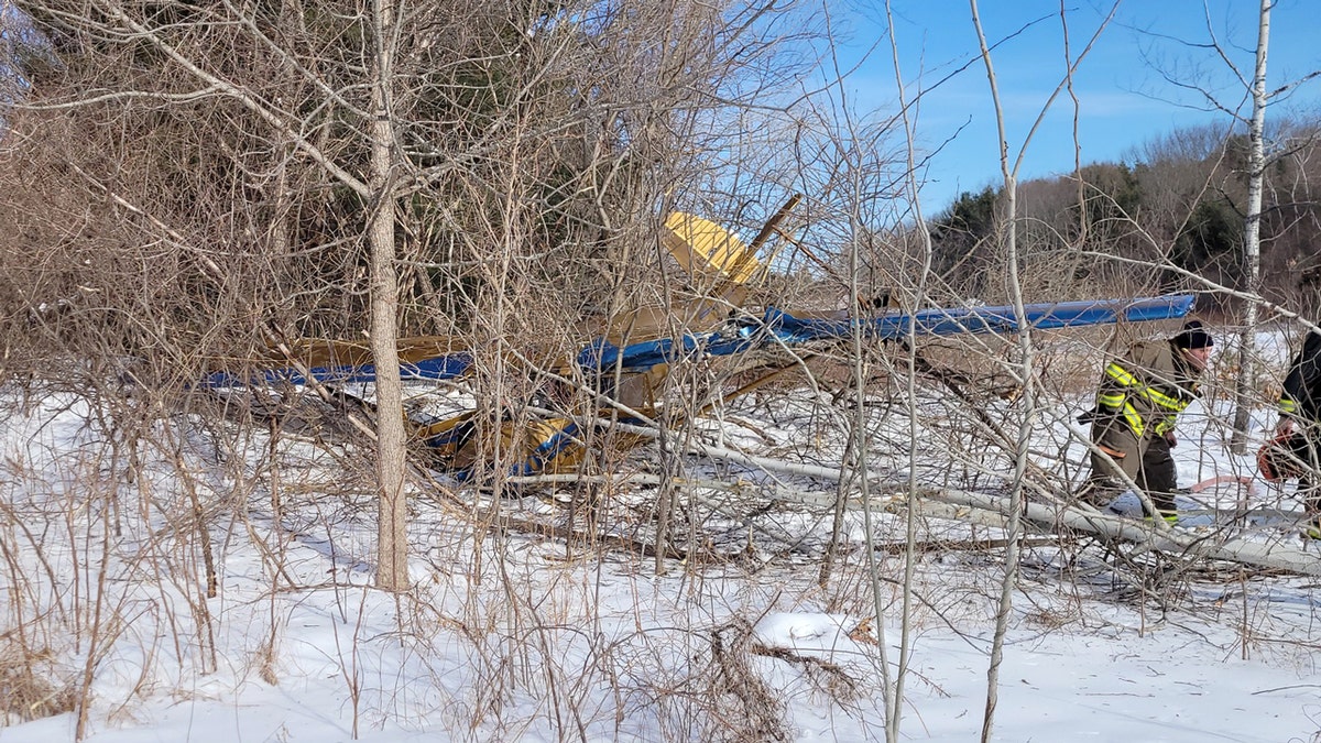 A small plane crashed off Reddington Landing in Hampton, near Hampton Airfield in New Hampshire on Feb. 11, 2025.