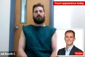 Princeton preppy murder suspect Matthew Hertgen appears for first time in suicide smock after allegedly killing, mutilating his brother