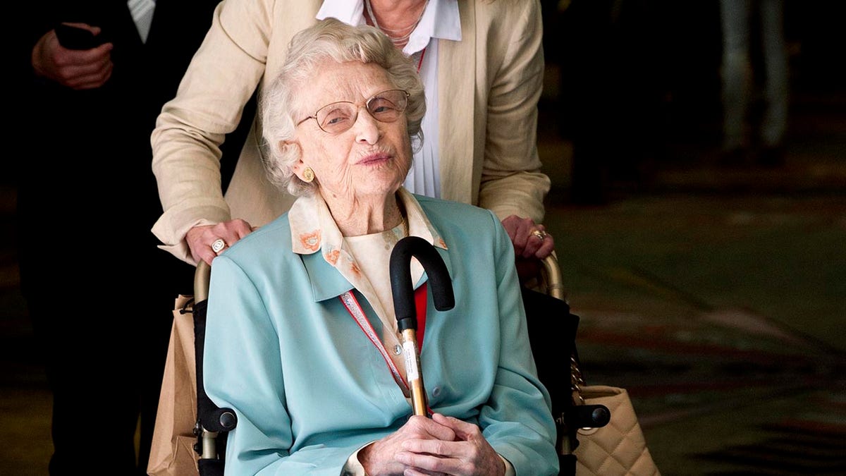 Virginia McCaskey in a wheelchair