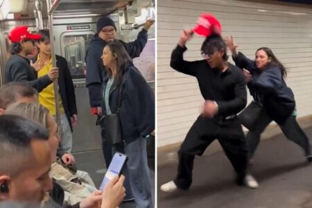 Woman gets ‘instant karma’ after trying to snatch MAGA hat off NYC straphanger’s head