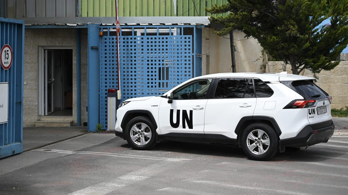 UN vehicle enters the UNRWA offices in Jerusalem. Jerusalem, Apr 2, 2024. Photo by Yoav Dudkevitch/TPS