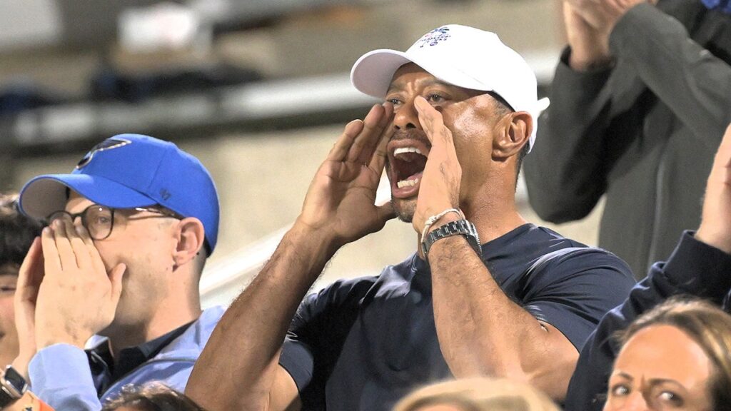 Tiger Woods cheers, shares heartwarming hug with daughter Sam after she wins Florida state soccer title