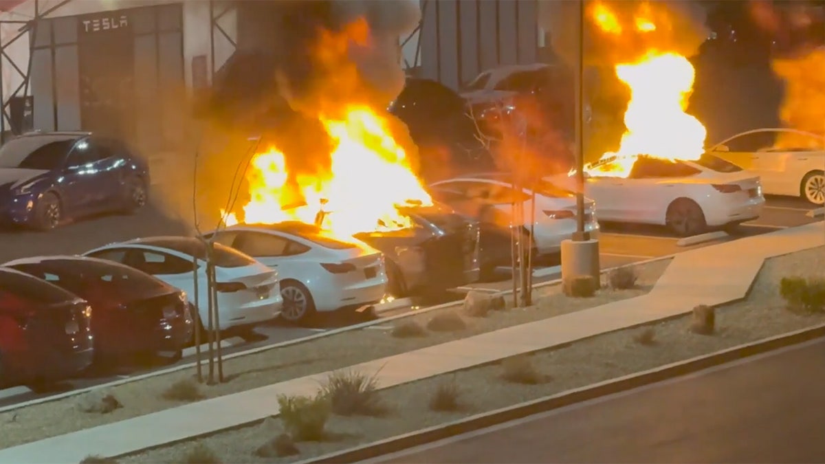 Tesla vehicles were set on fire in Las Vegas