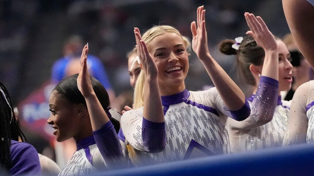 Olivia Dunne celebrates LSU gymnastics’ 2nd straight SEC title: ‘Purple reign 4ever’