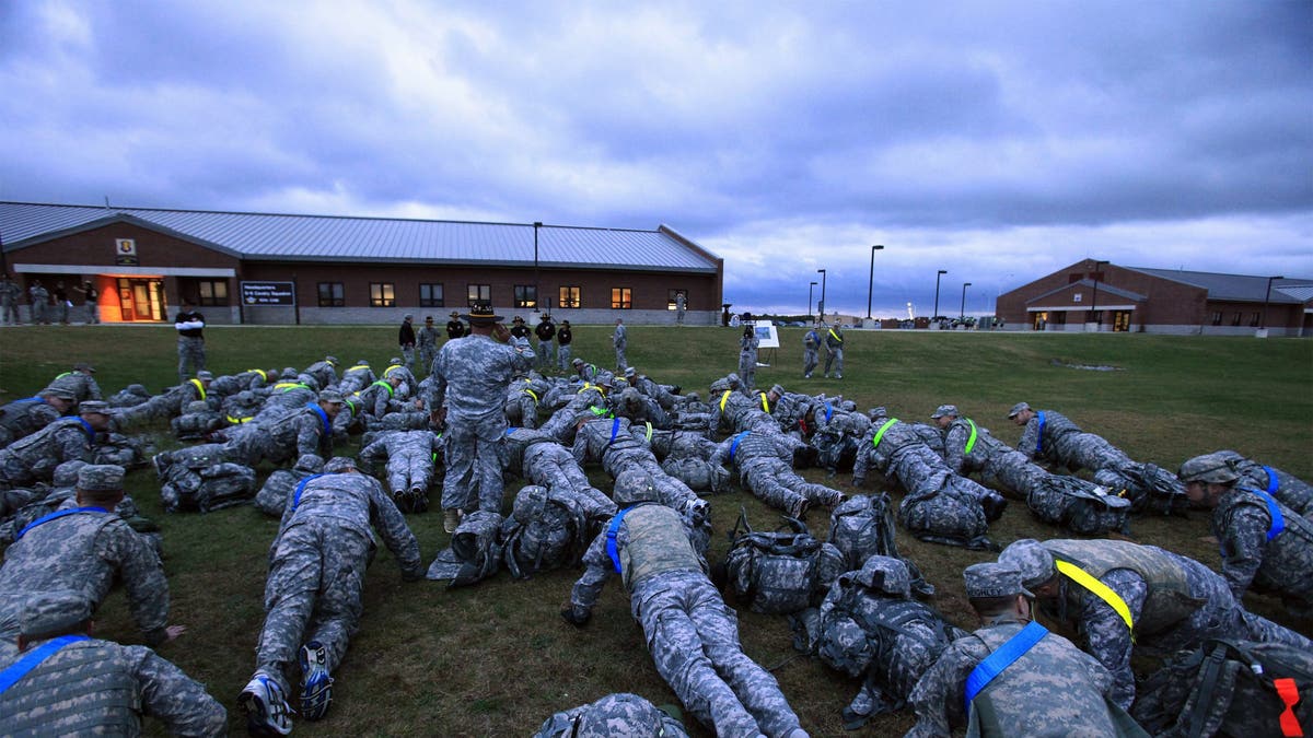 Army soldiers do training at Fort Drum, NY 