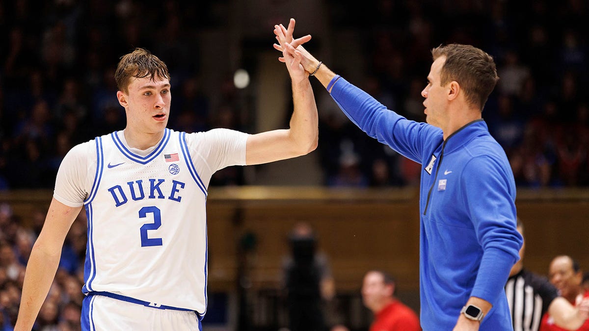 Cooper Flagg and Jon Scheyer