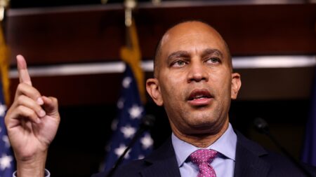 Hakeem Jeffries again claims banning trans athletes from girls sports will unleash sexual predators on girls