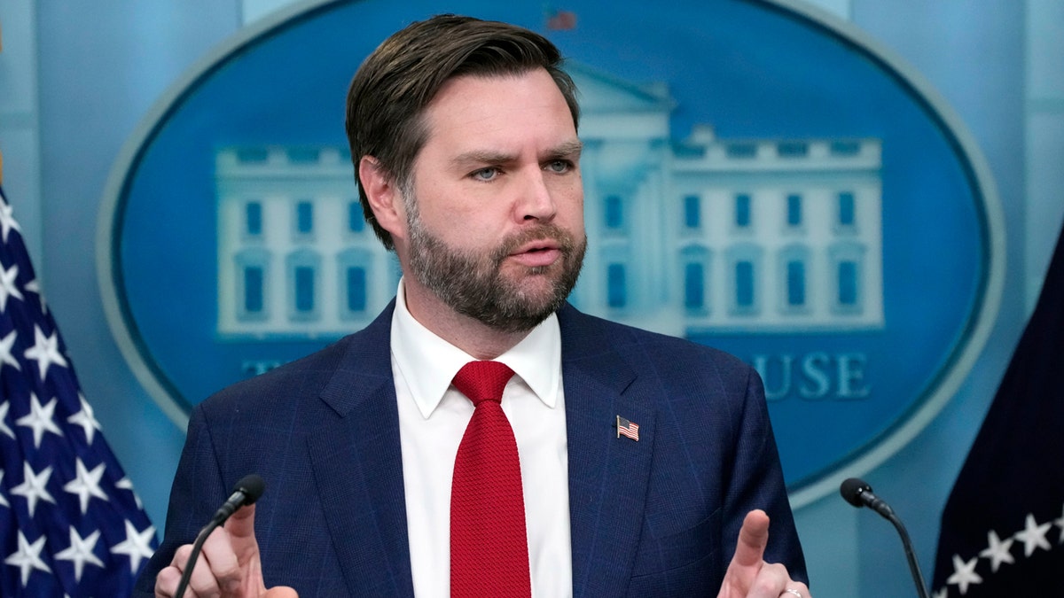 Vice President JD Vance at podium