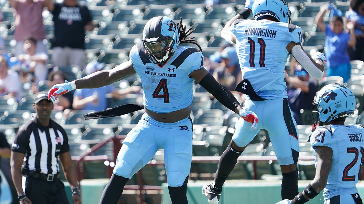 Kalen Ballage celebrates