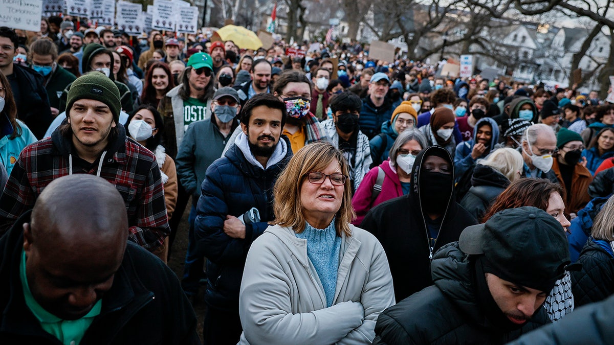 Protest in Massachusetts against detention of Rumeysa Ozturk