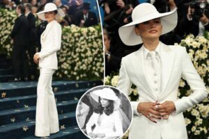 Zendaya’s custom white Met Gala suit inspired by ‘70s style icon
