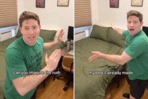 Internet divided over TikTokker sharing how he makes his bed while still under the sheets