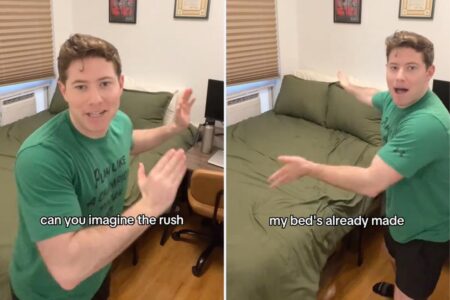 Internet divided over TikTokker sharing how he makes his bed while still under the sheets