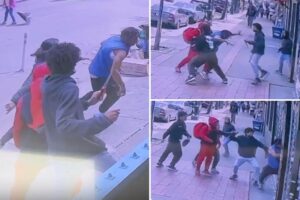 Wild video: Hotheaded youngsters stab teen in daytime melee outside NYC McDonald’s