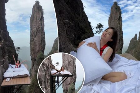 Terrifying attraction lets tourists sleep while suspended over 320-foot cliff